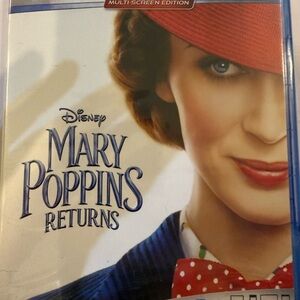 Disney Mary Poppins Returns Blu-ray with Red and Blue Cover